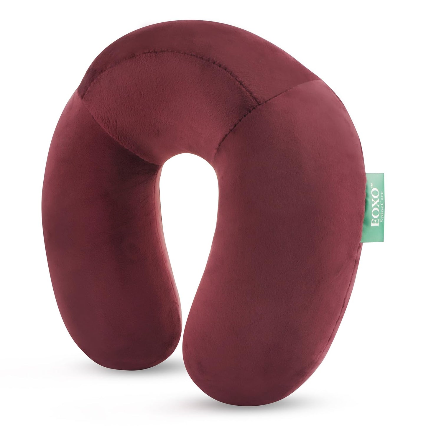 Memory Foam Travel Neck Pillow Cushion for Flight, Car & Office | U-Shaped Headrest with Soft Velvet Cover | Portable & Ergonomic Design (Grey)