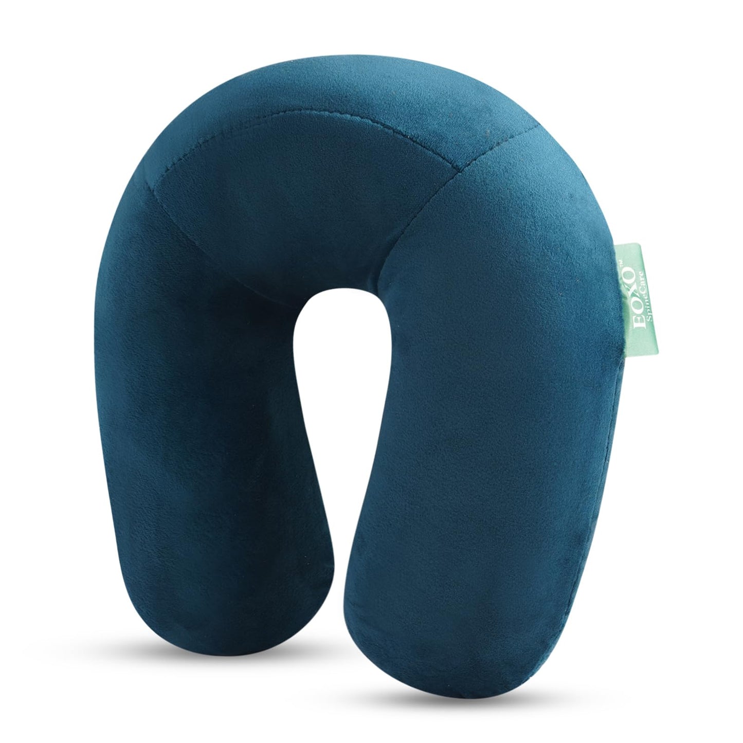 Memory Foam Travel Neck Pillow Cushion for Flight, Car & Office | U-Shaped Headrest with Soft Velvet Cover | Portable & Ergonomic Design (Grey)