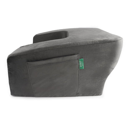 Lap Desk Pillow for Laptop with (16 * 16 inc) White Fiber Pillow Free | Portable Computer Table for Bed, Sofa & Floor |Soft Cushion & Arm Rest | Work from Home Table for Reading, Gaming (Grey)